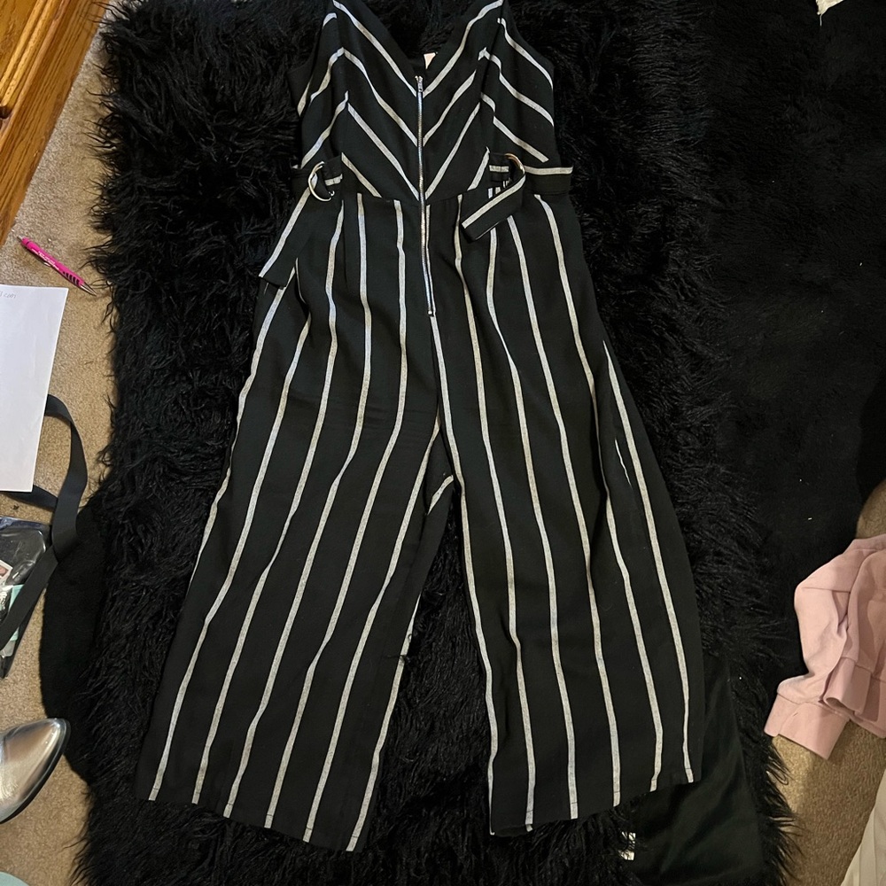 Front half zipped jumpsuit/romper